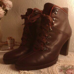 Coach Lucia Heeled Lace Up Ankle Boots